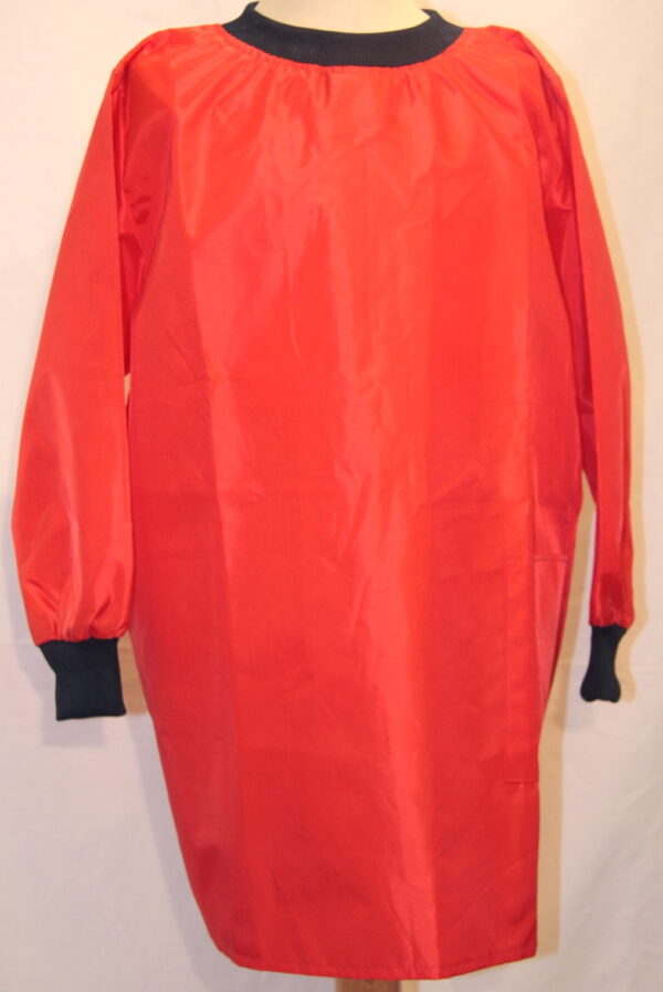 Red art smock