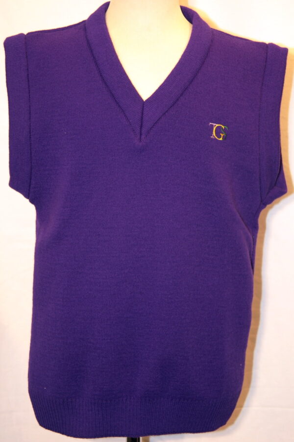 Purple v-neck tank top with TGS logo (slipover)